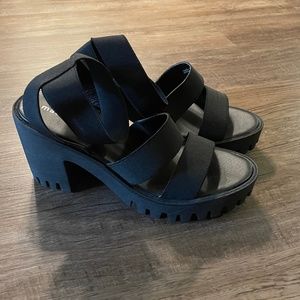 Black Madden Girl Chunky Heel Sandals